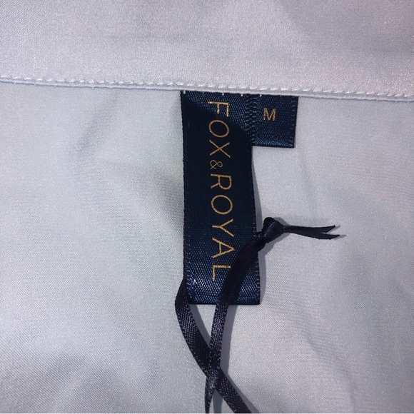 Fox & Royal Slinky Midi Robe Sky Blue Size Medium Pockets Attached Tie Belt NEW - Picture 5 of 9